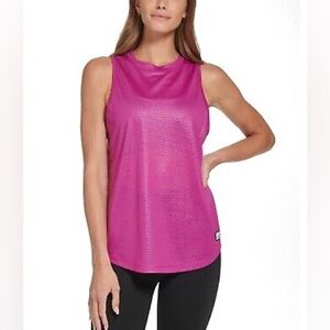 NWT DKNY - Women’s Athletic Tank Top Honeycomb Mesh Sleeveless Crew Neck - XS